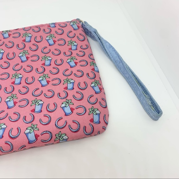 Vineyard Vines for Kentucky Derby Mint Julep Horseshoe Satin Wristlet - Picture 3 of 11